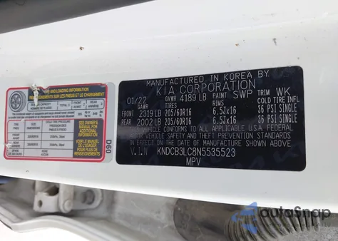 2022 Kia Niro Lxs Se из США, поврежденный, VIN KNDCB3LC8N5535523